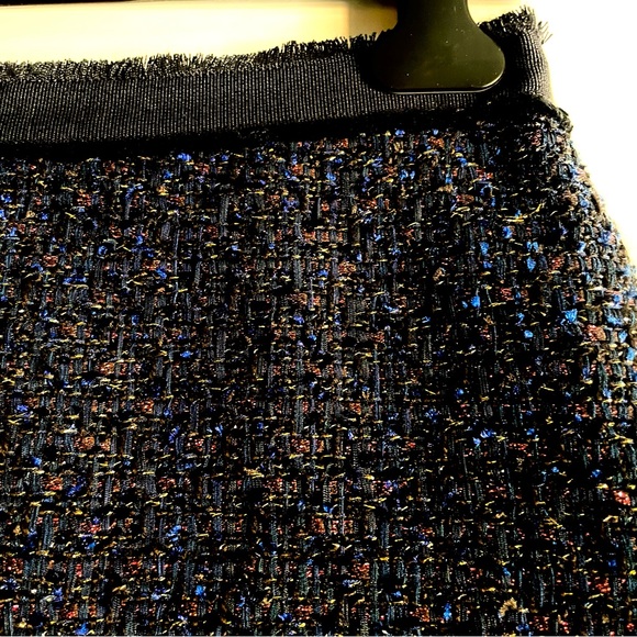 Ann Taylor Tweed Boucle Metallic A-line Mini Skirt In Navy Blue Multi Size 0 EUC - Picture 6 of 10